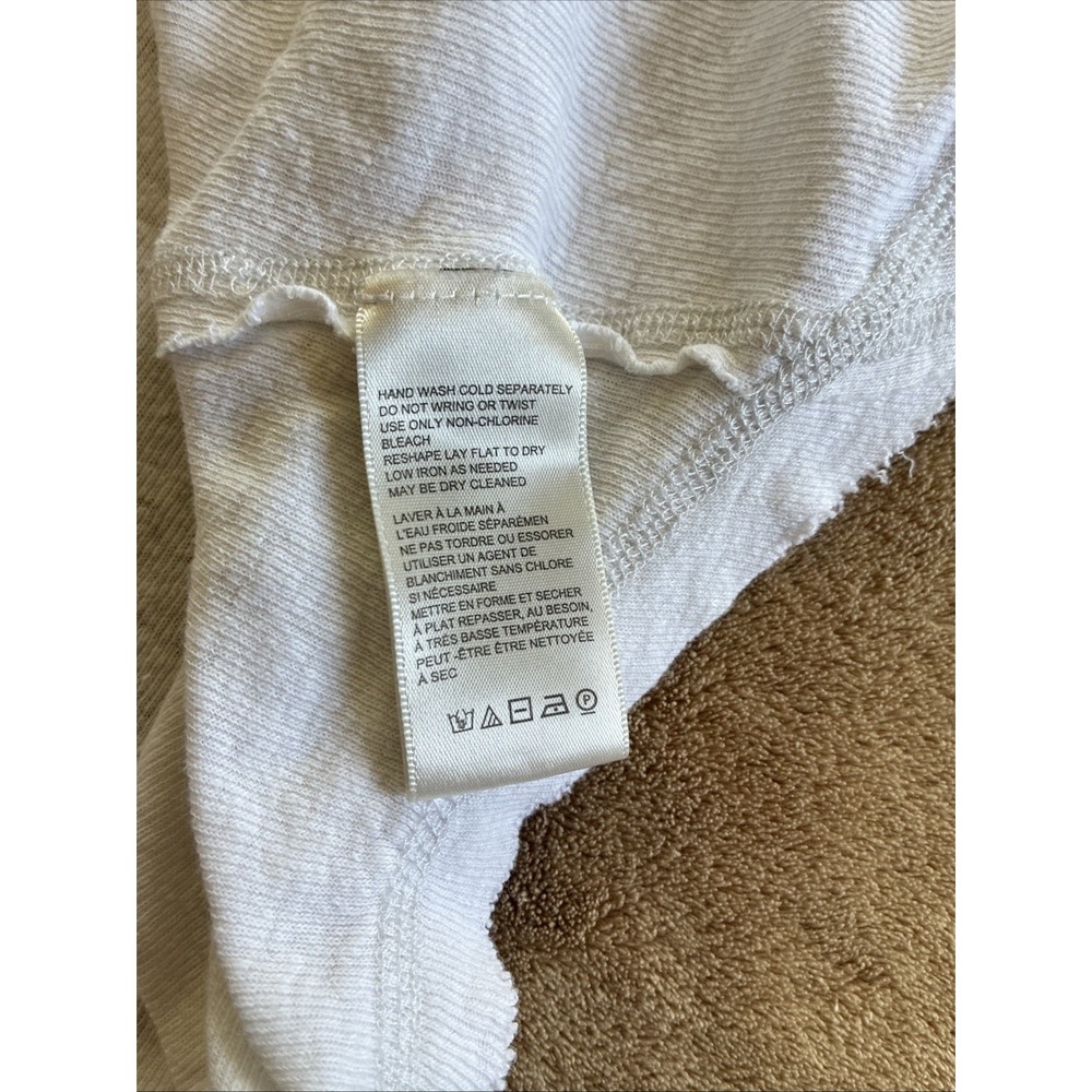 Free People Women's Top Medium Cream Heritage Slub Henley Granola Girl Oversized - Picture 10 of 14